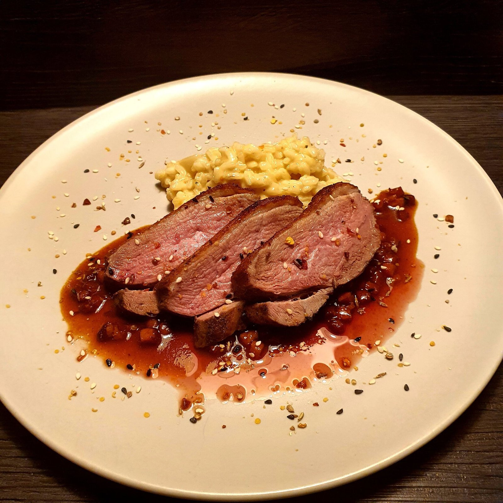 Entenbrust_Birnenrisotto_Tellerbild_2