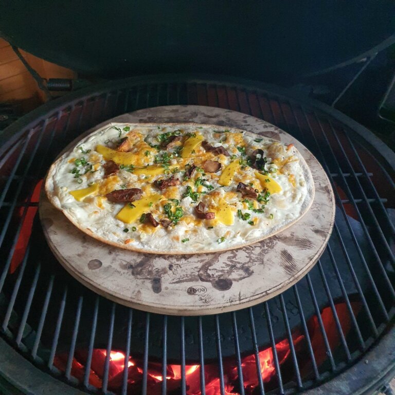 Steinpilz Pfirsich Flammkuchen 3
