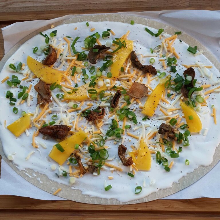 Steinpilz Pfirsich Flammkuchen 2